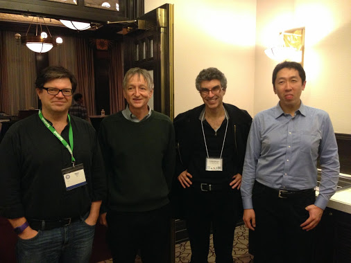 Left to right: Yann LeCun, Geoffrey Hinton, Yoshua Bengio, and Andrew Ng.